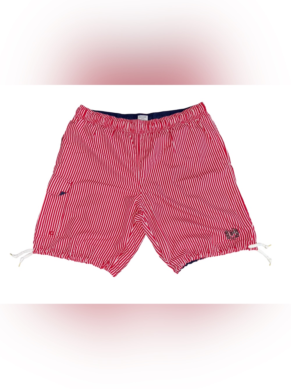 Phat Farm Red White Striped Swim Trunks Men’s XL Y2K Cargo Board Shorts